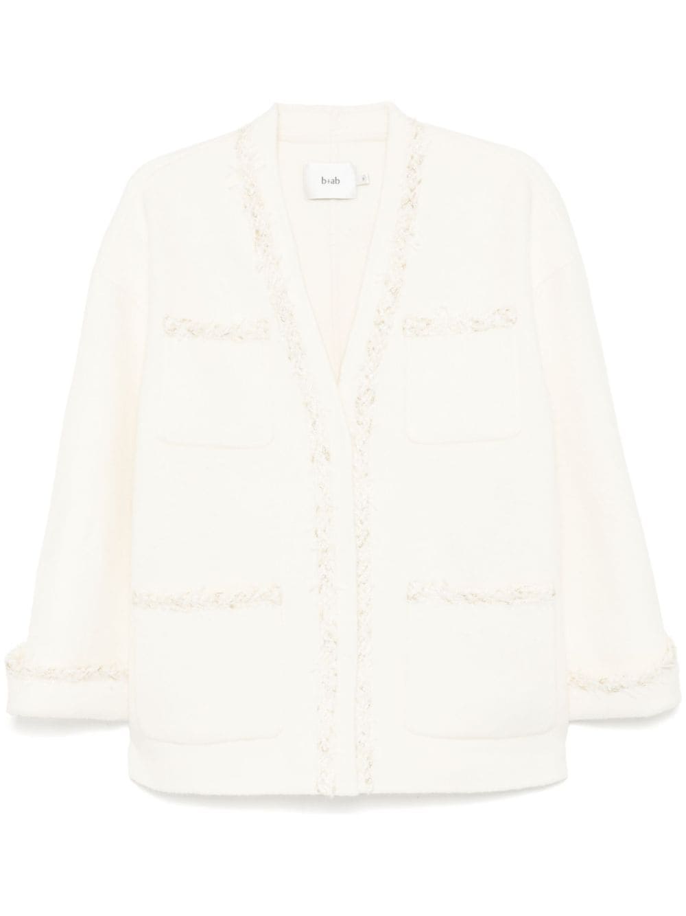 Embellished trim jacket - White