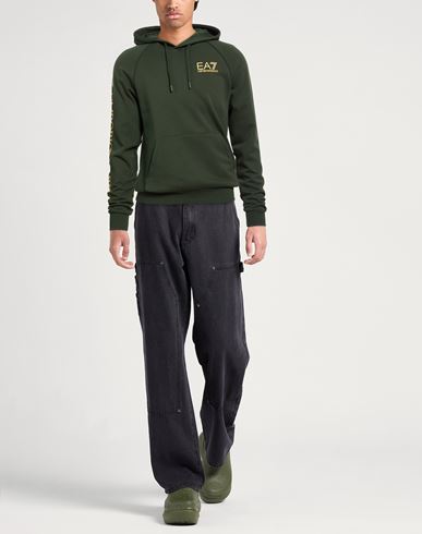 Man Sweatshirt Green Size 3XL Cotton, Polyester
