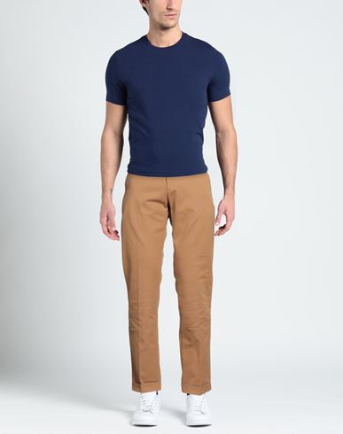 Man Pants Camel Size 34 Cotton, Elastane