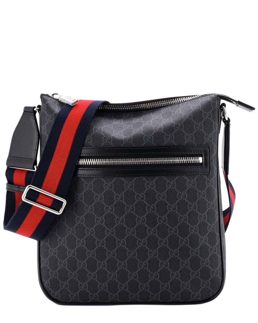 Web Strap Front Zip Messenger Bag Gg Coated Canvas Medium (Authentic  Pre-Loved)