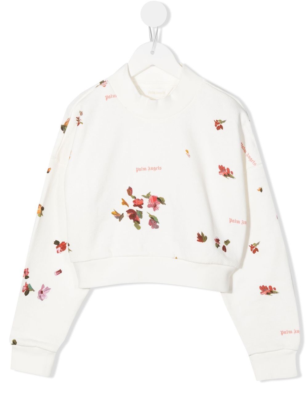 Floral-print cropped sweatshirt - White