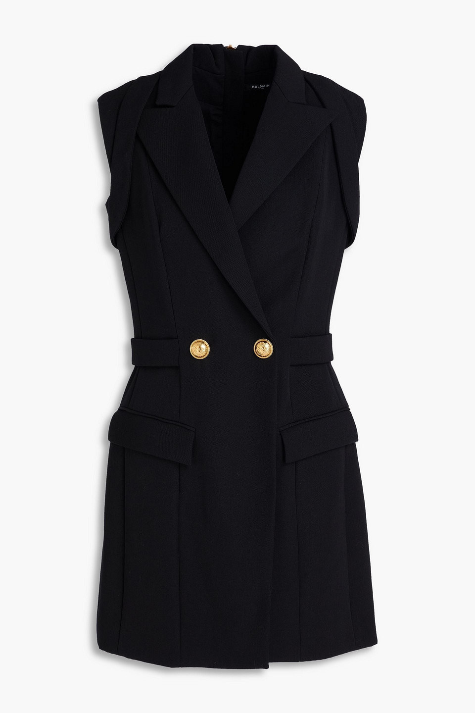 Wool-twill mini tuxedo dress - Black - FR 34