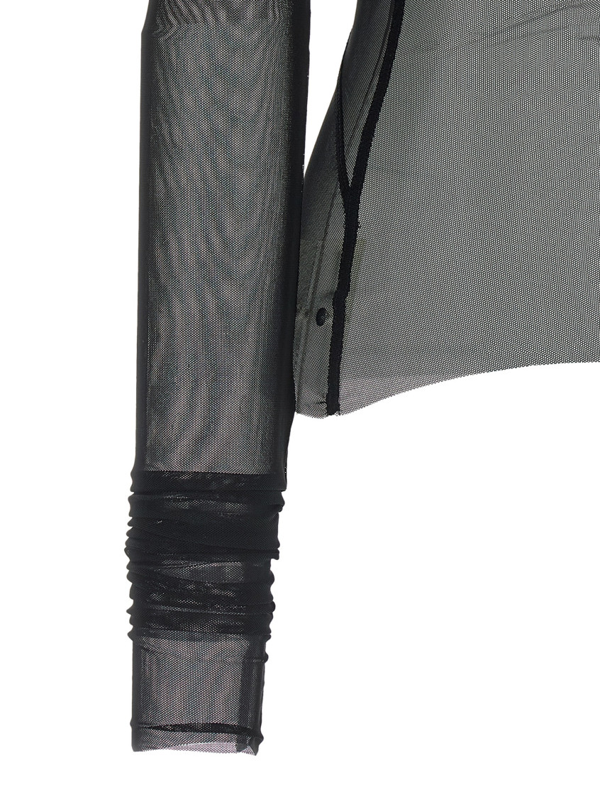 Rick Owens - temple long sleeve sheer geometric top