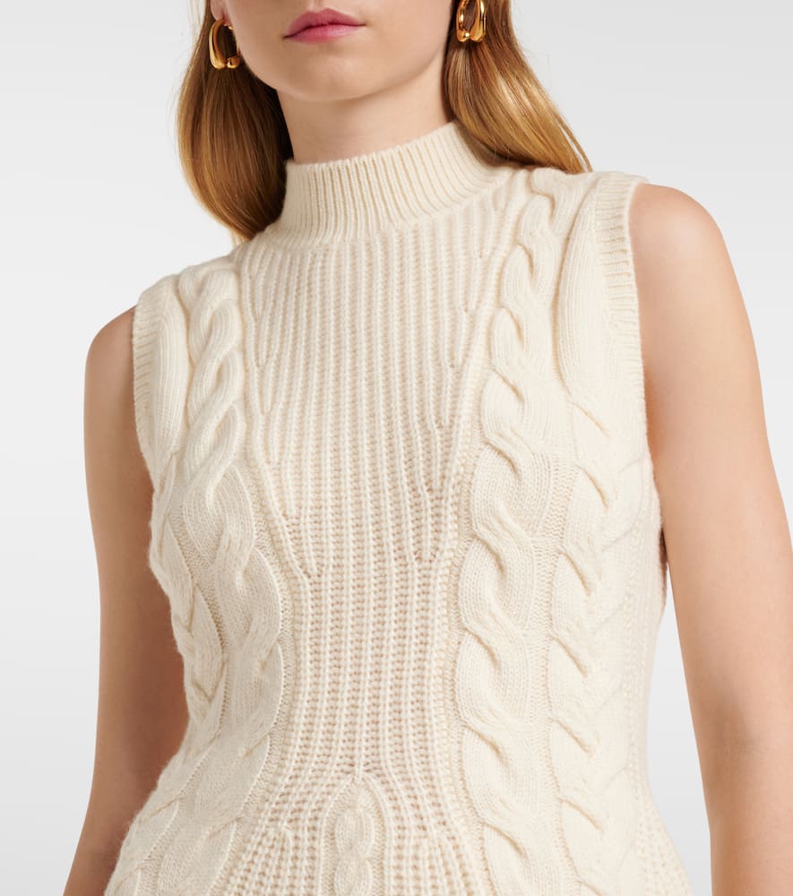 Charade cable-knit wool-blend minidress