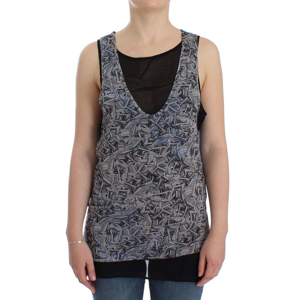 Geometric Patterned Tank Top — Multicolor