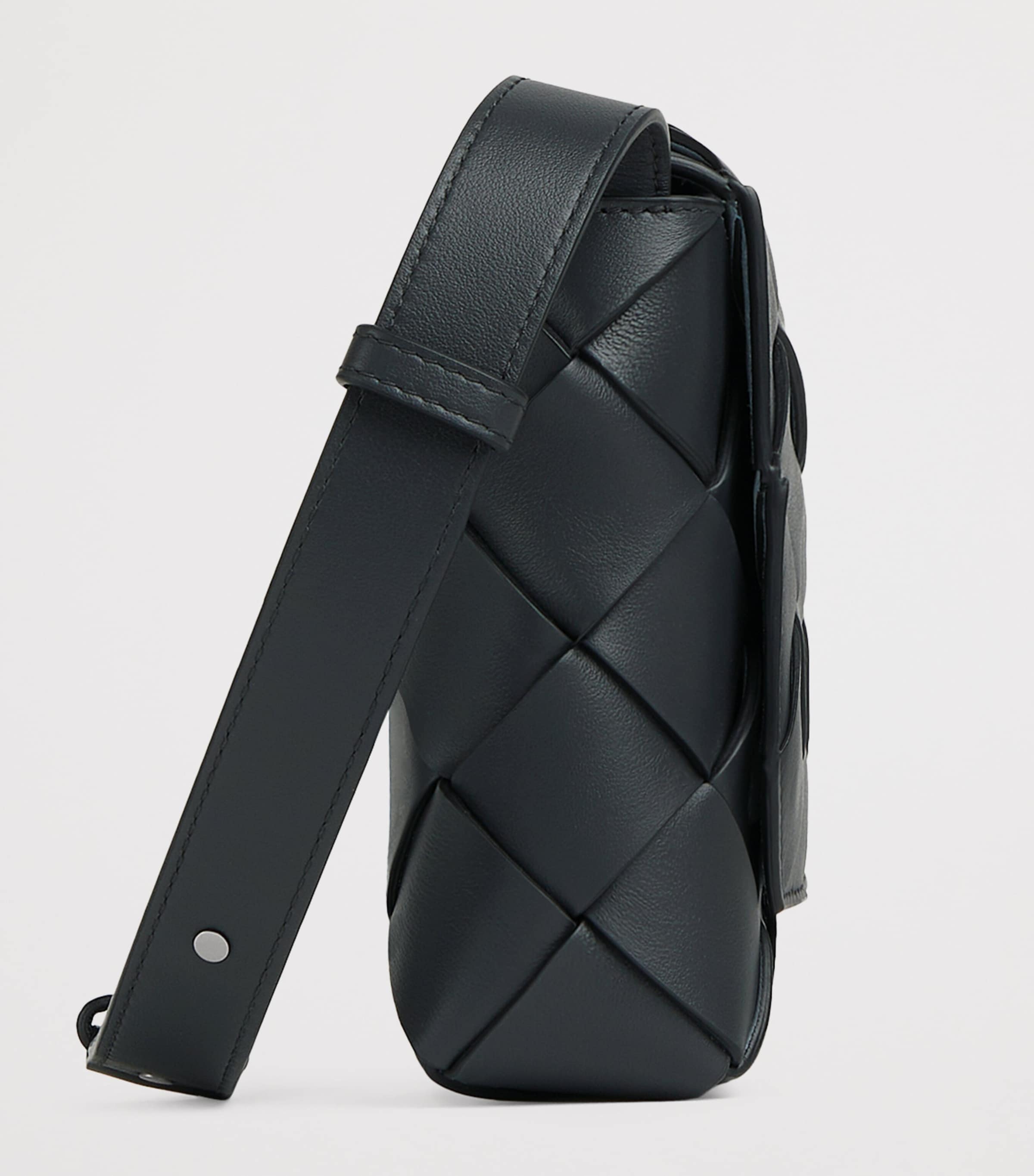 Leather Intreccio Diago Cross-Body Bag