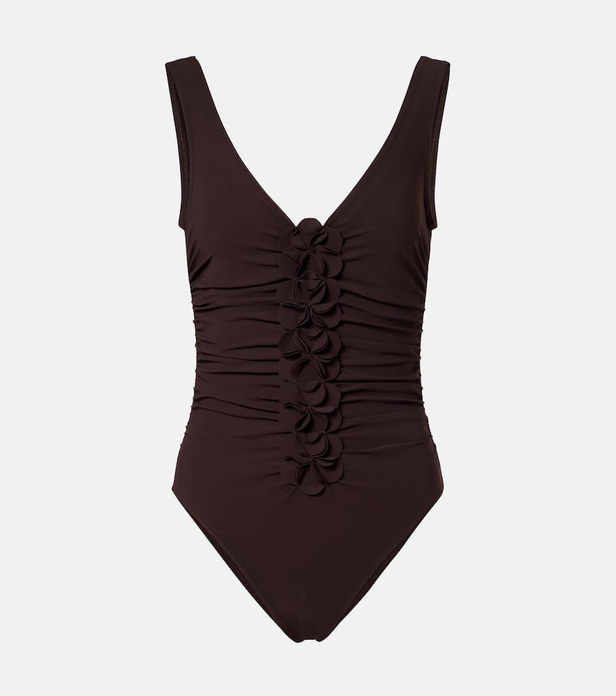 Tess floral-appliqué swimsuit