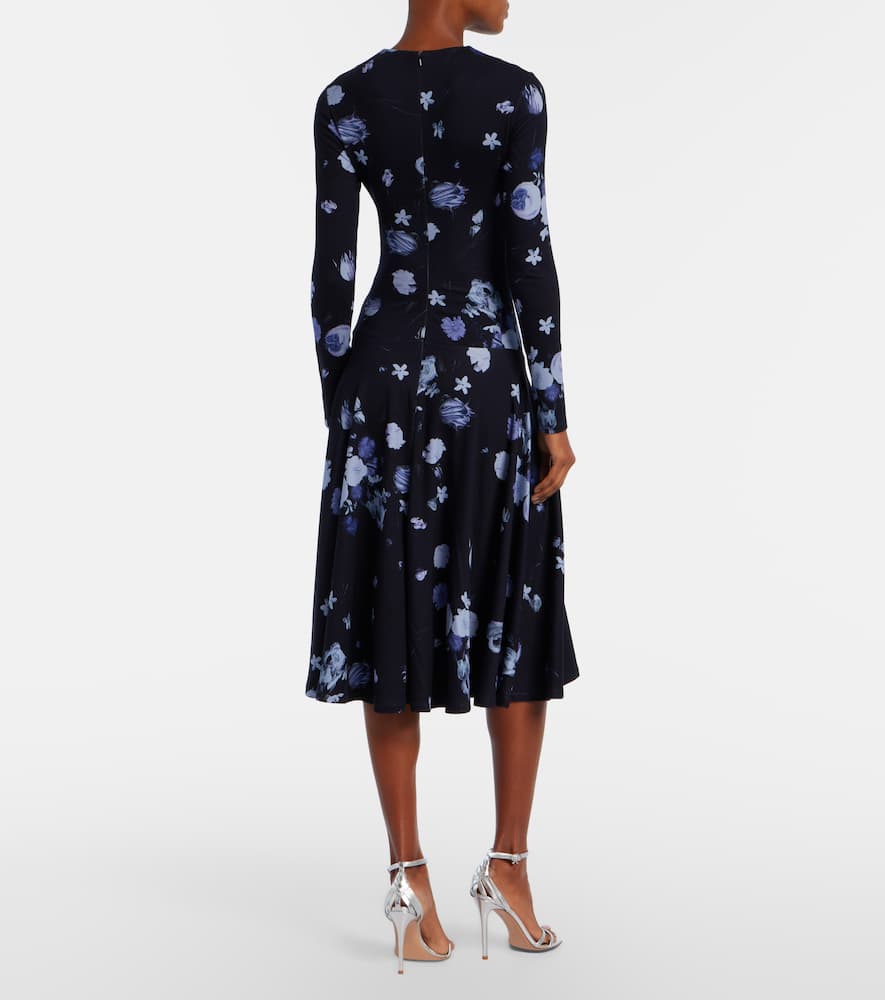 Floral jersey midi dress