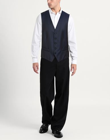 Man Tailored Vest Navy Size 42 Virgin Wool