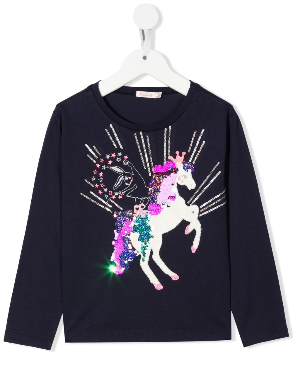 Unicorn sequin-embellished T-shirt - Blue