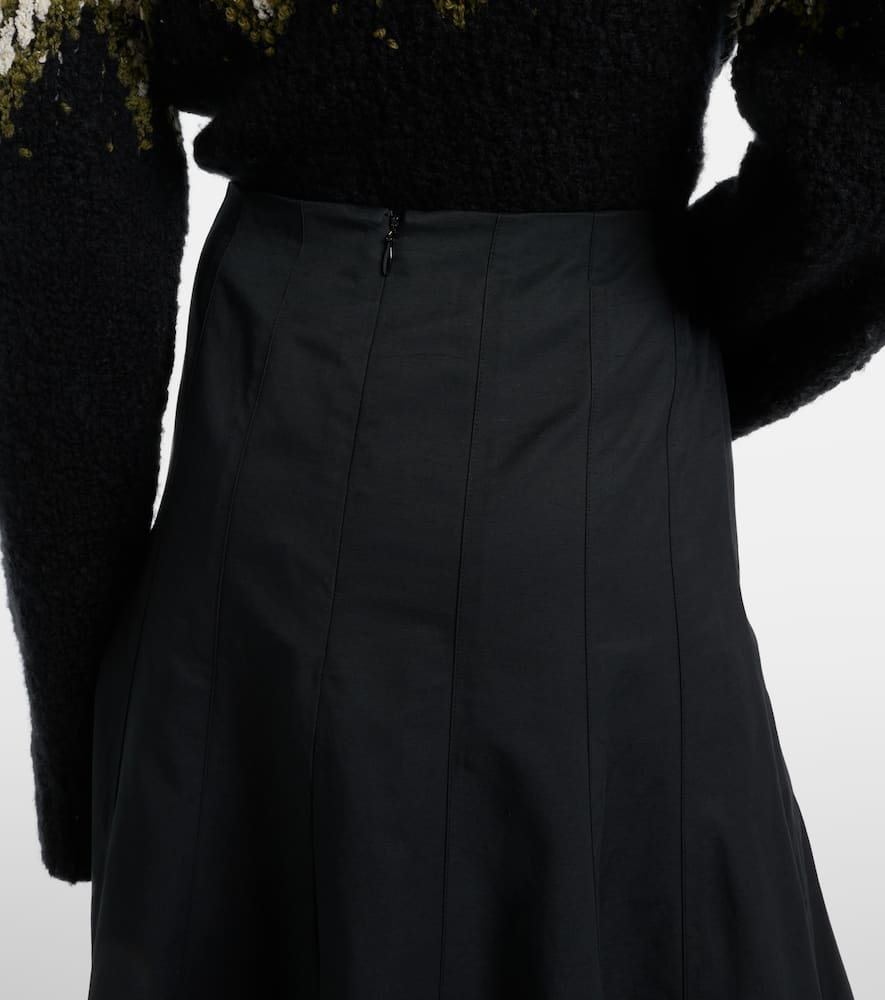 Heidi cotton-blend midi skirt