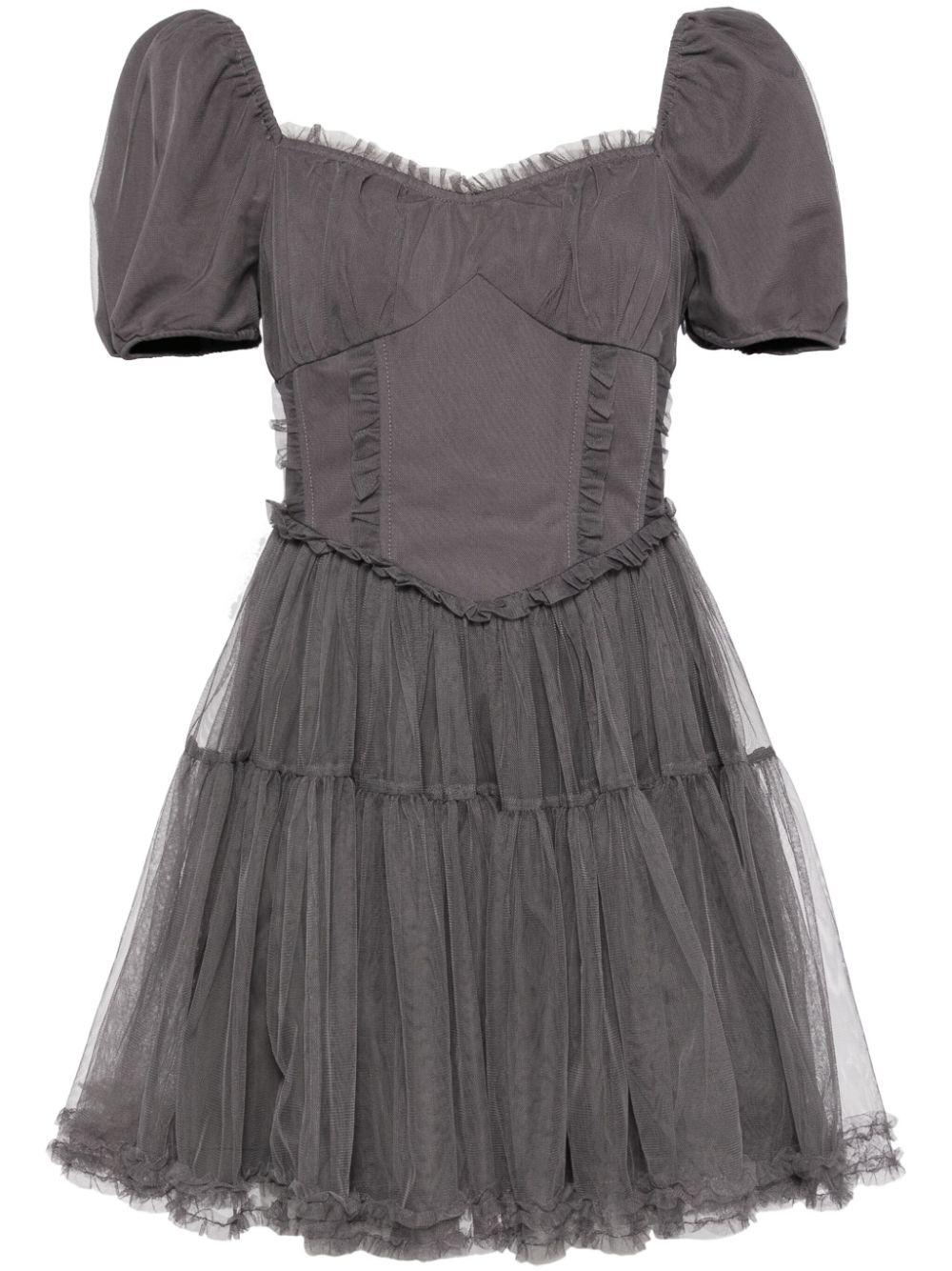 Ruffled panelled minidress - Grey