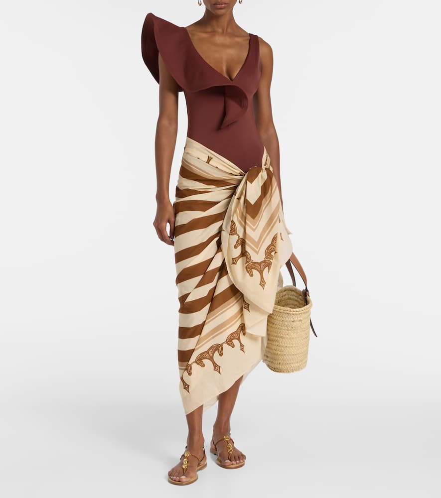 Cotton printed beach cover-up