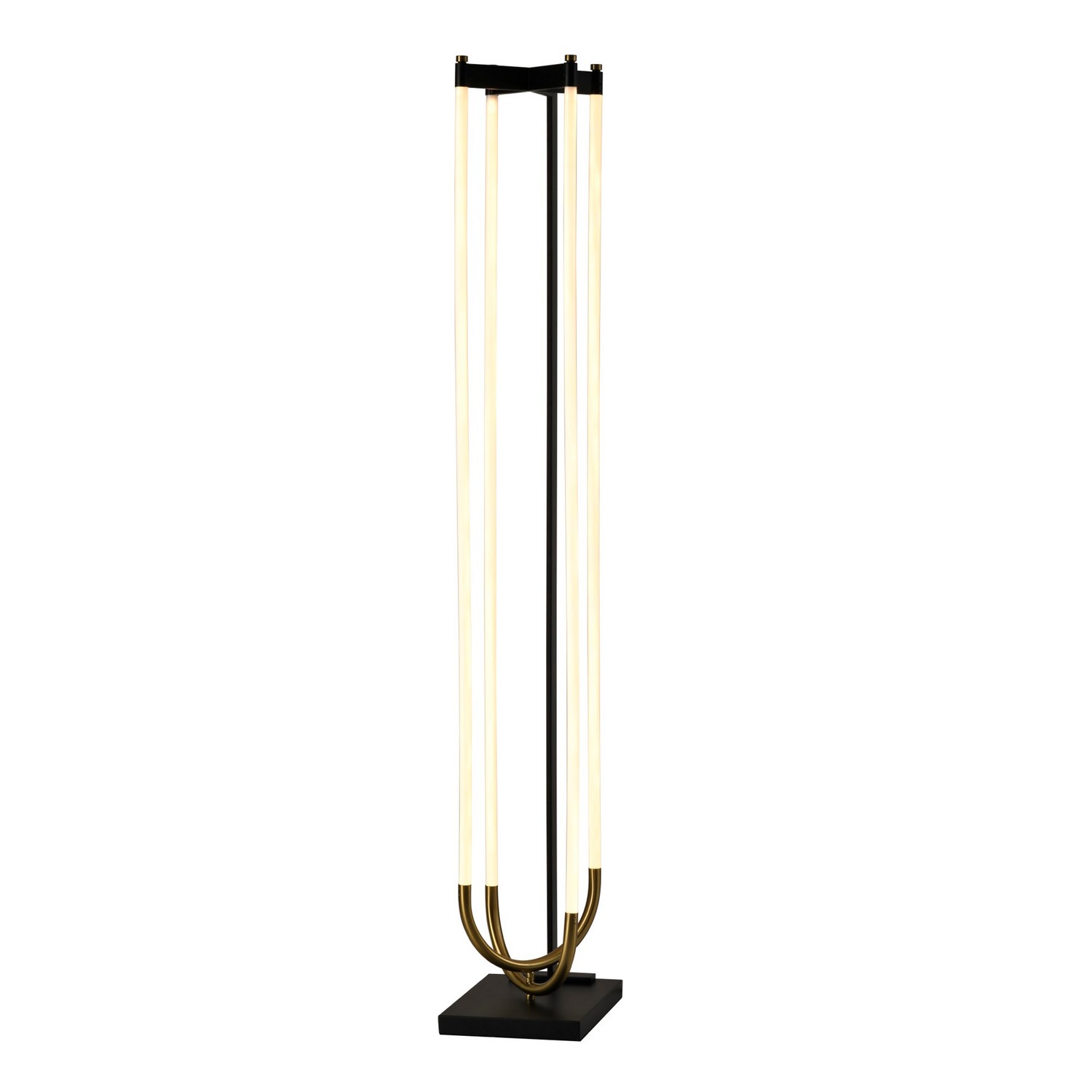 Black, Brushed Brass LED Floor Lamp from the Cascata Collection