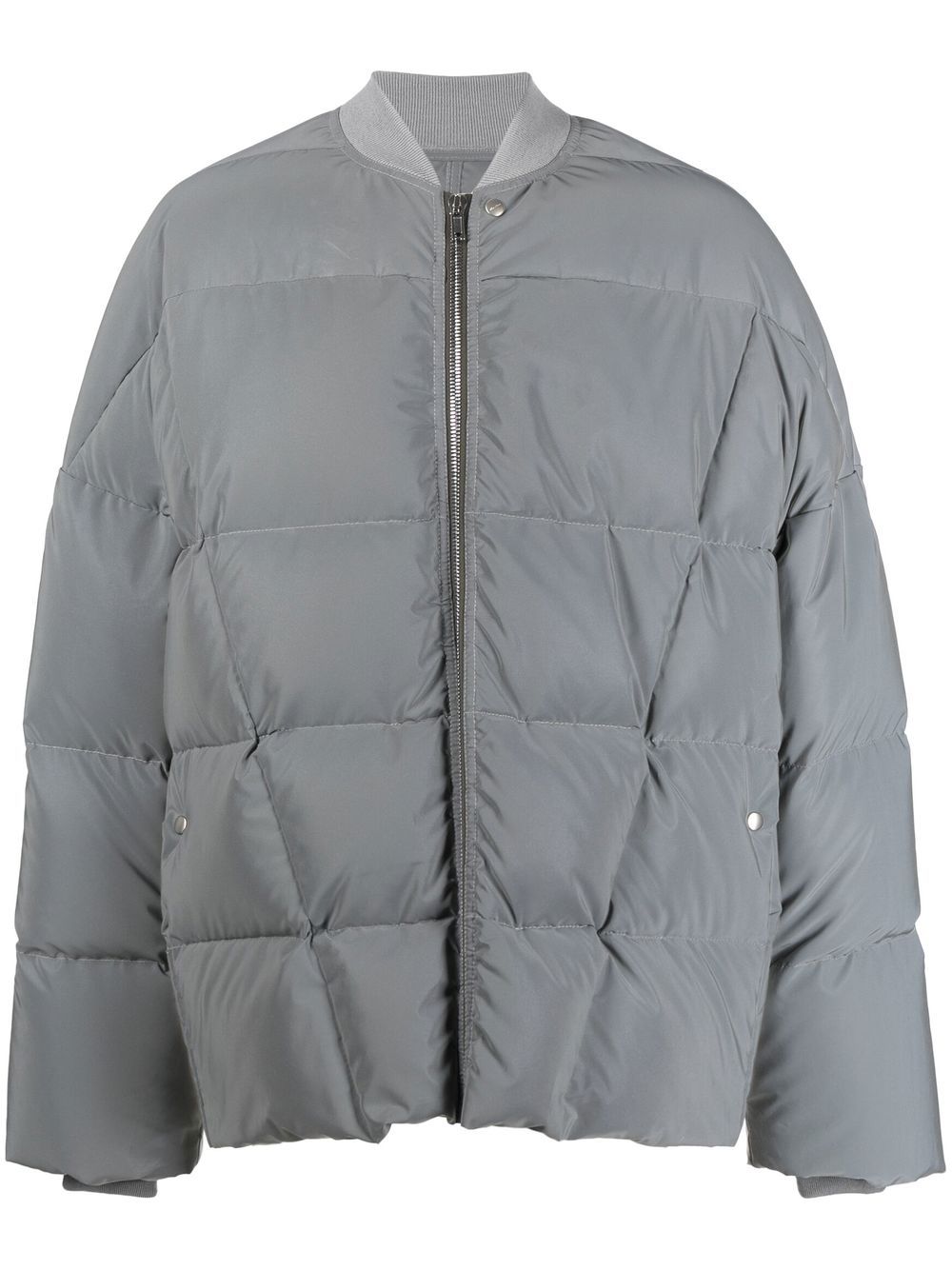 Collarless padded jacket - Grey