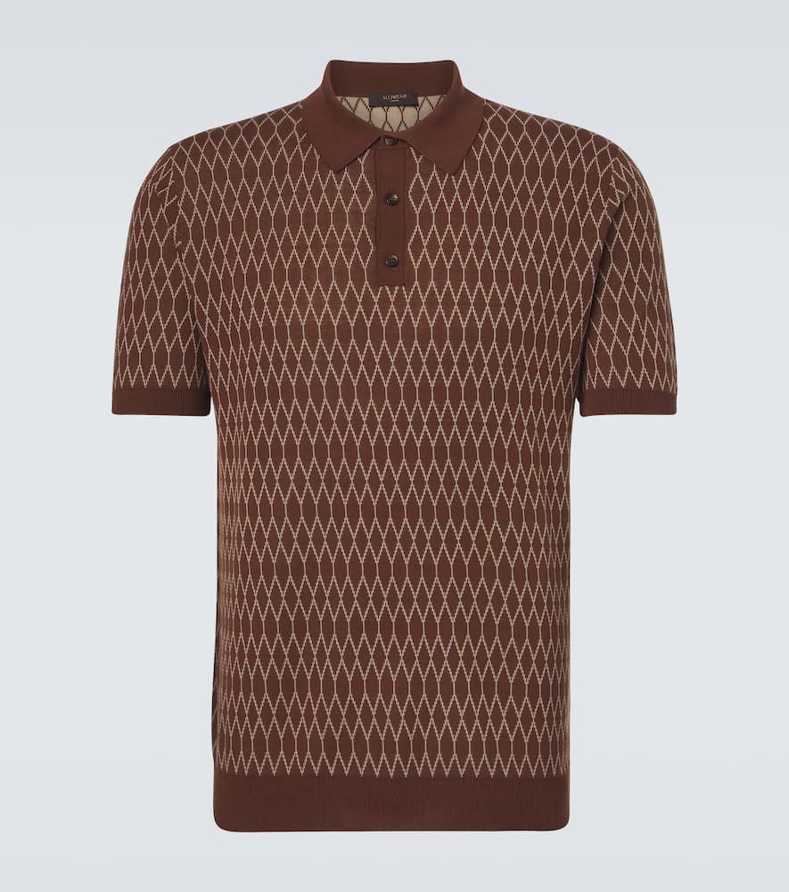 Cotton jacquard polo shirt