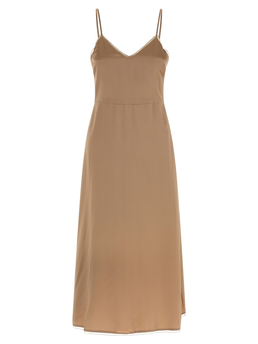 Dress With Cape Dresses Beige