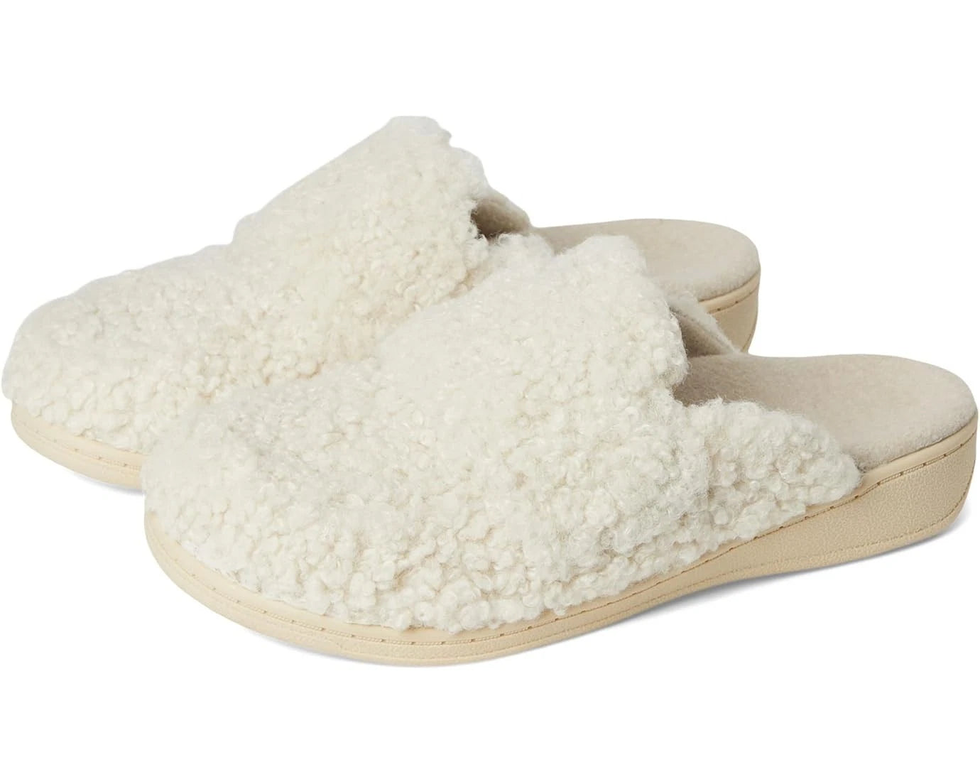 Gemma II Mules Women's Cream White Faux Shearling Slippers GAL1465