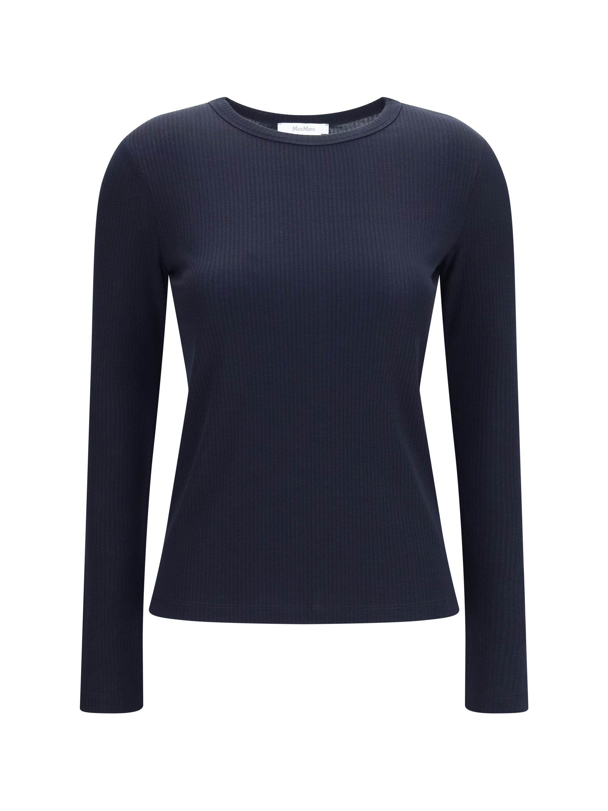 Ribbed Long-Sleeve Sweater — Navy