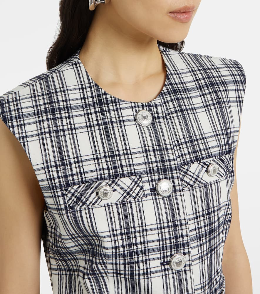 Tamara plaid cotton-blend vest