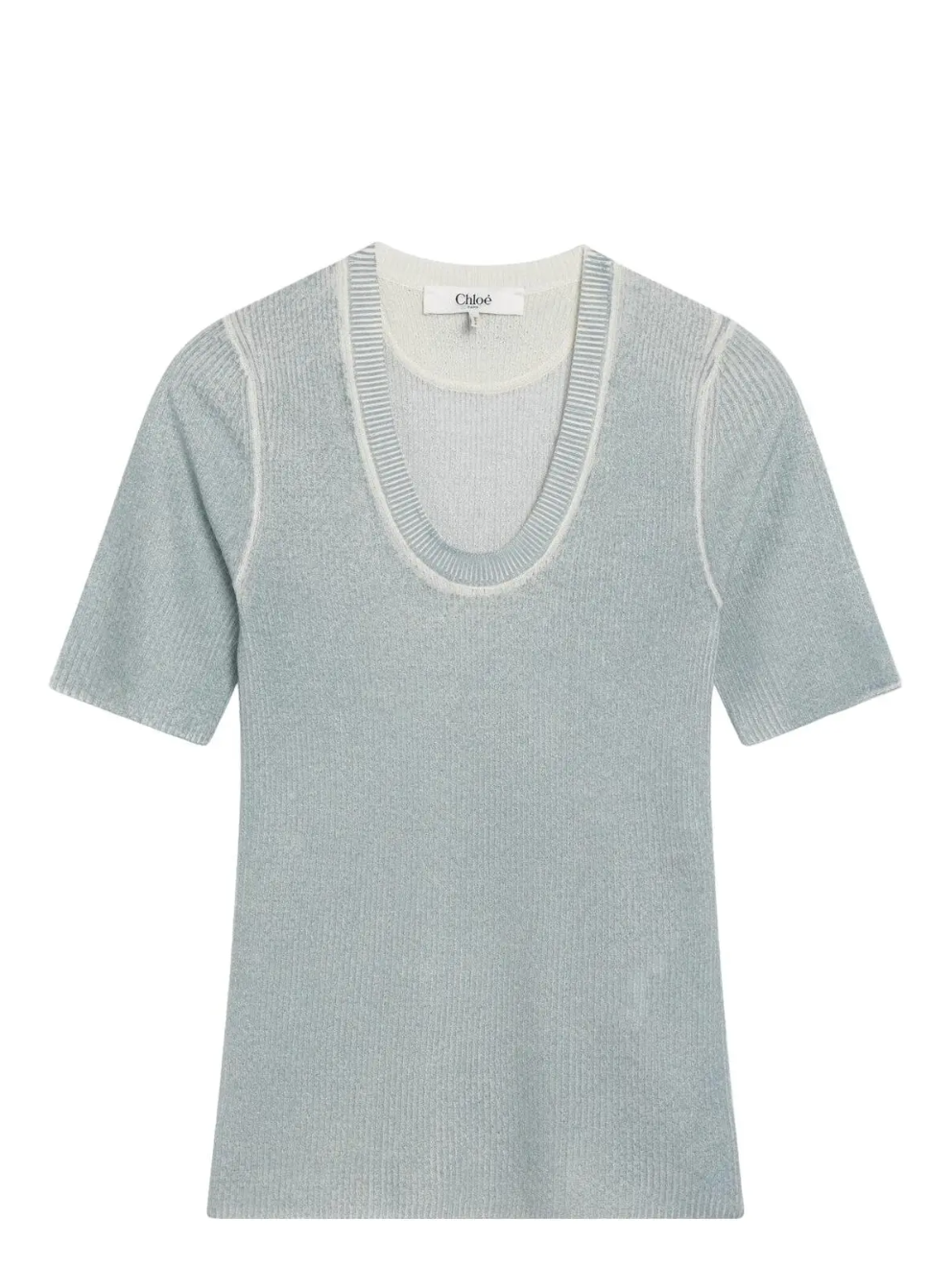 Ribbed Cotton Sweater — Blue