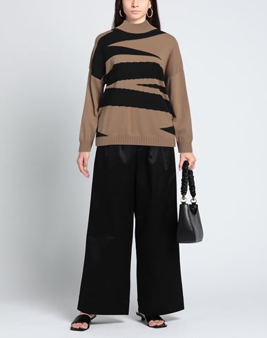 Woman Turtleneck Beige Size M Wool, Acrylic