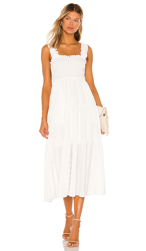 MAJORELLE MIDI-KLEID KIMMIE in Ivory. Größe XS. Also in L