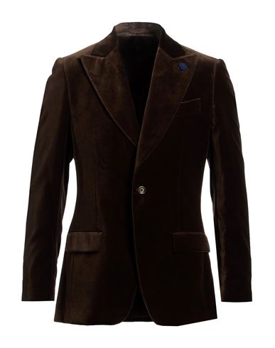 Man Blazer Dark brown Size 38 Cotton, Viscose