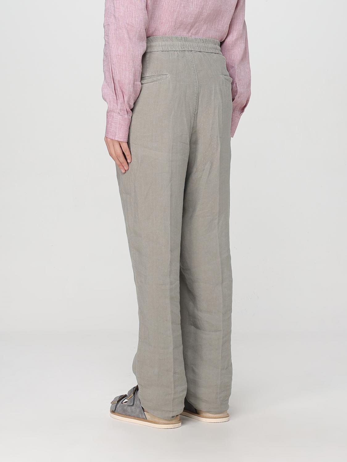 Straight-leg linen trousers - White