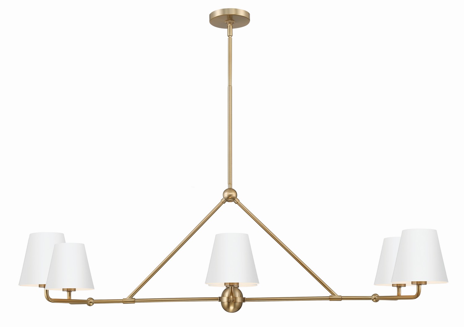 Xavier 6-Light Chandelier in Vibrant Gold with White