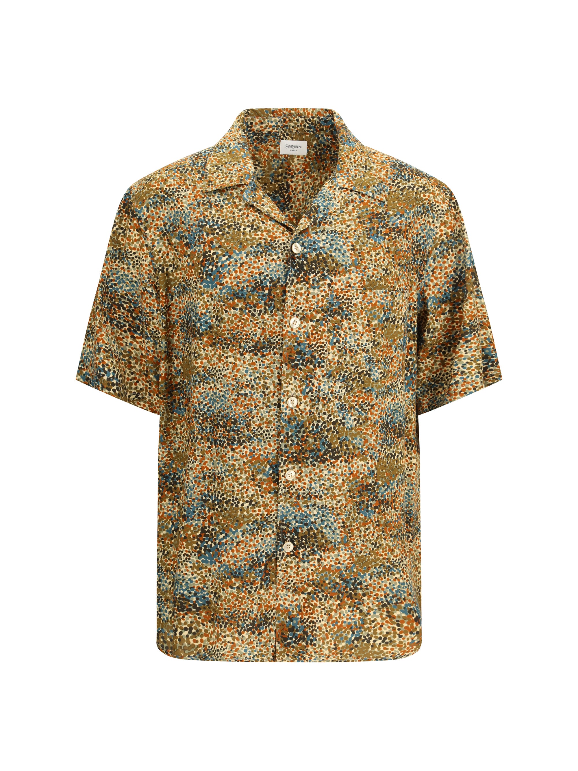 All-Over Print Boxy Shirt — Brown