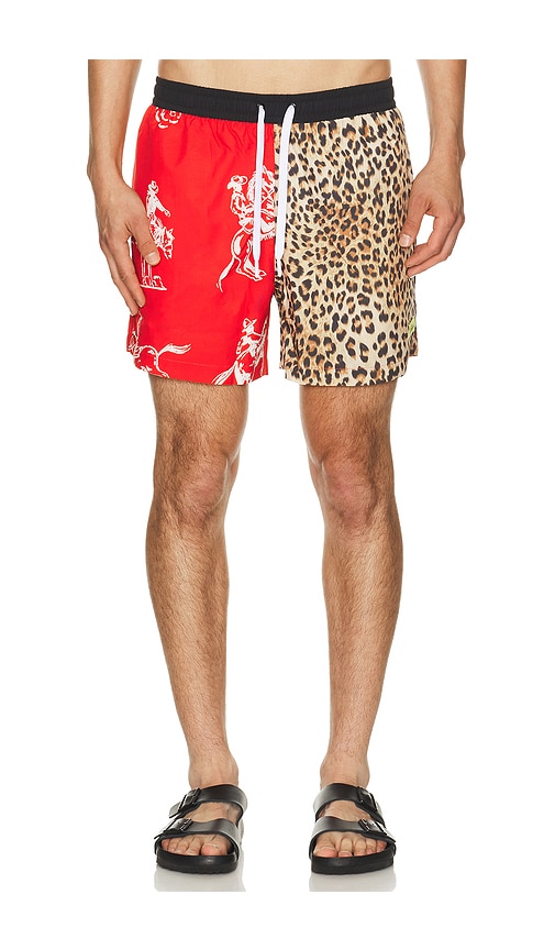 Duvin Design Horsin Around Swim Shorts in Red. - S also in M, L, XL/1X