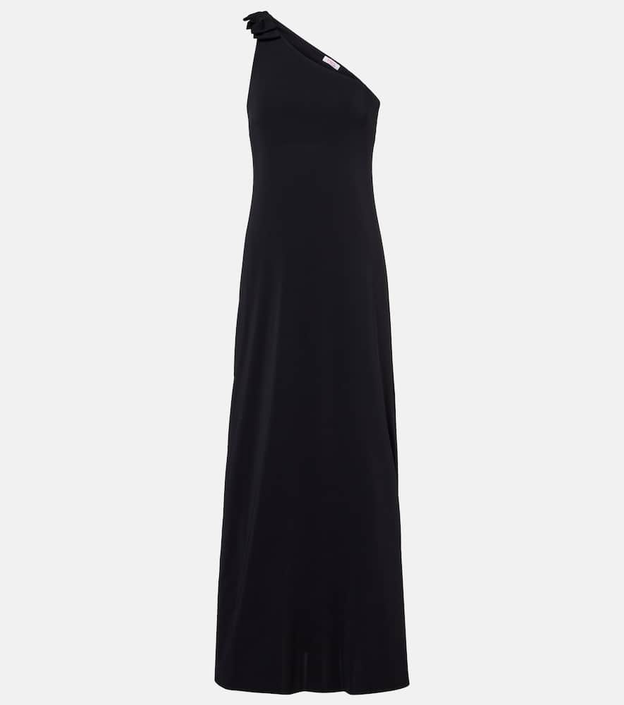 Miss bow-detail one-shoulder maxi dress