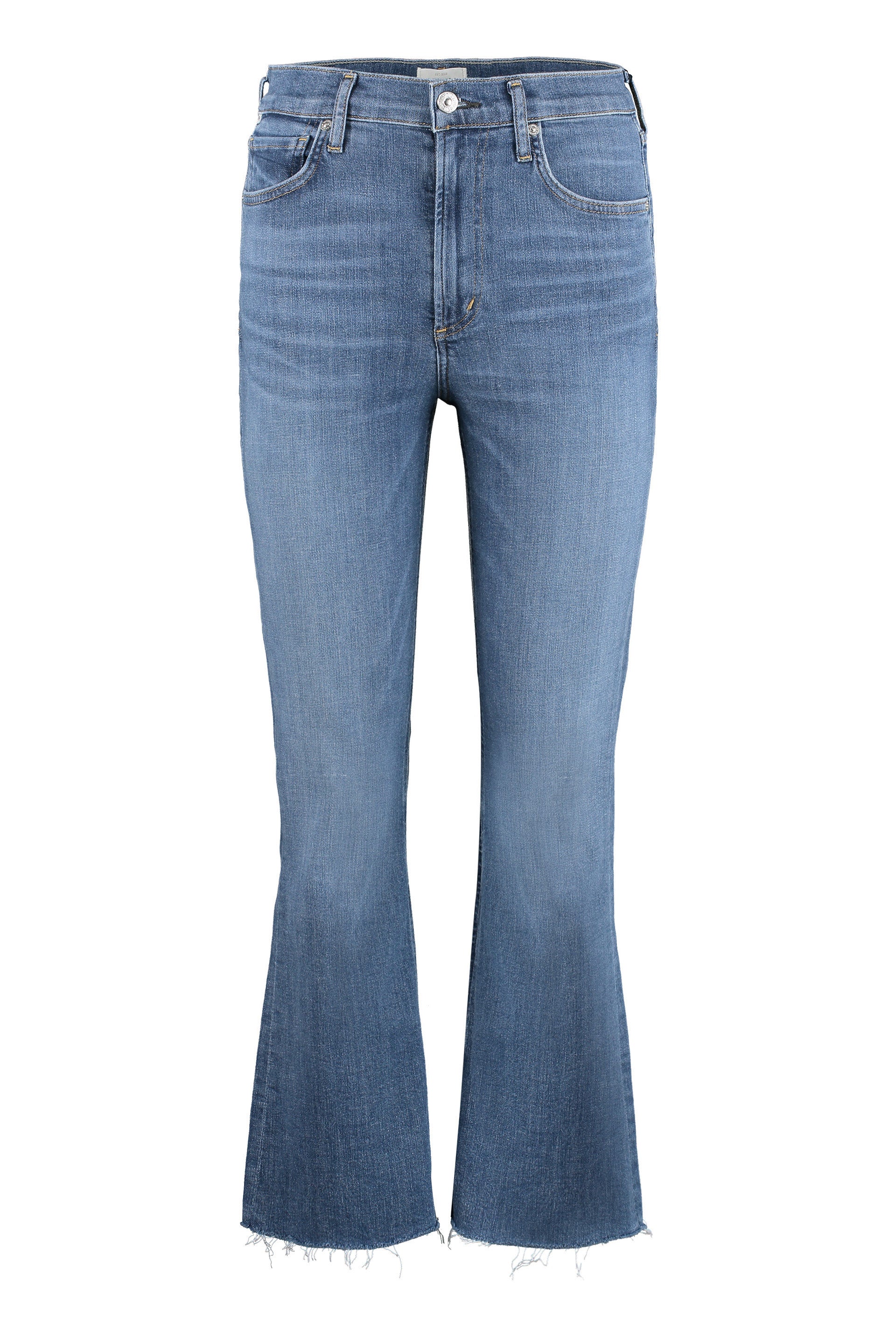 Cropped Flared Jeans — Blue