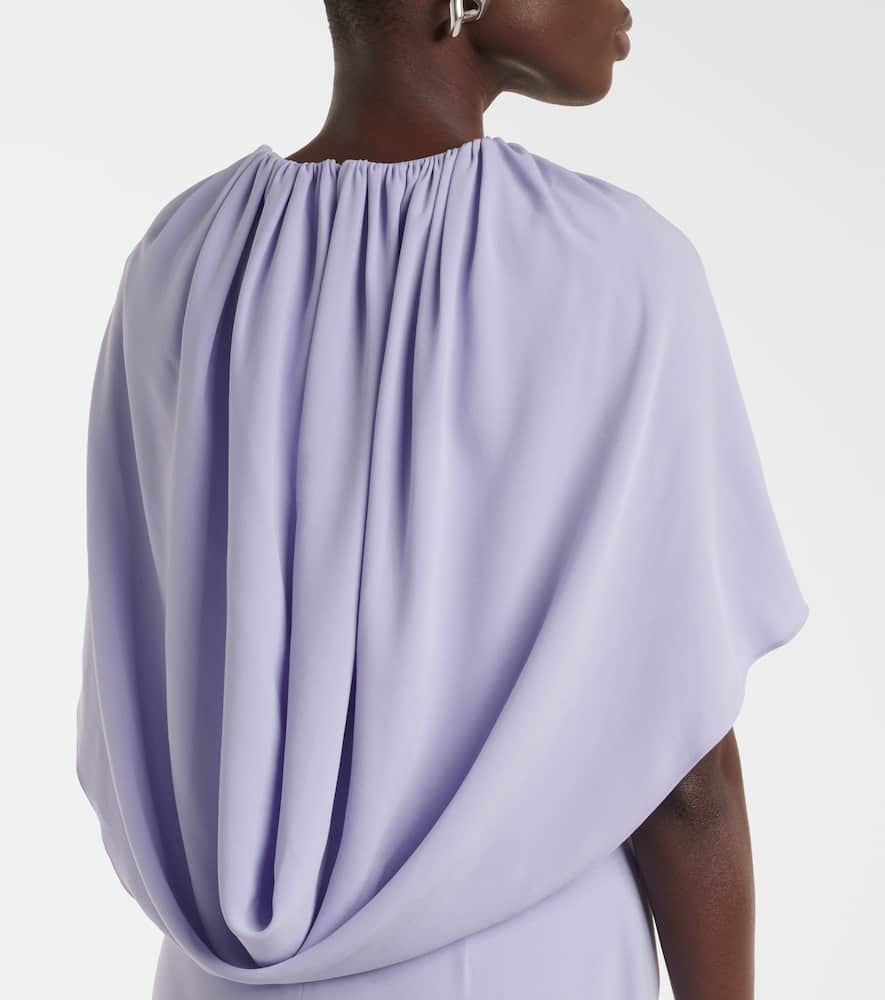 Caped crêpe satin cocktail dress
