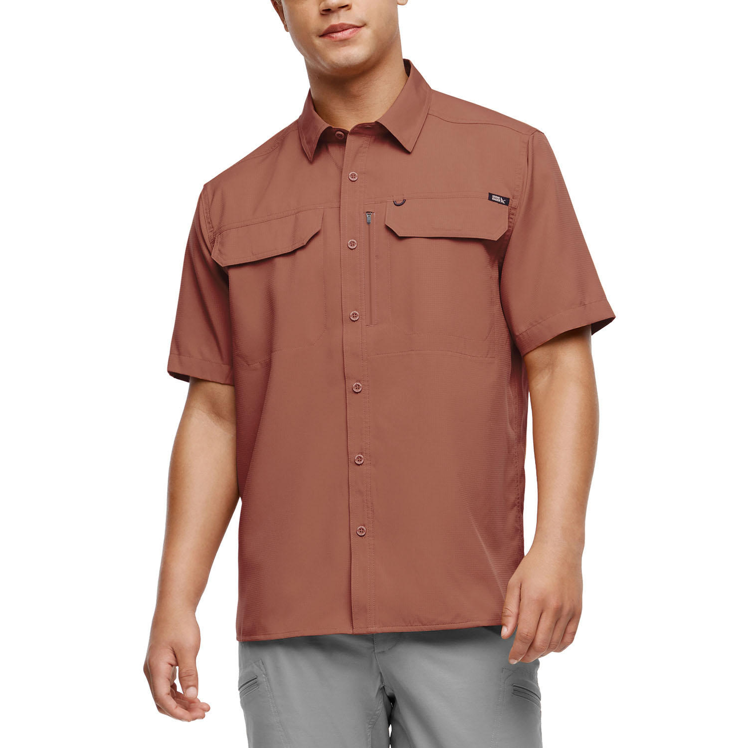 Woven Tech Shirt Red S:- Red