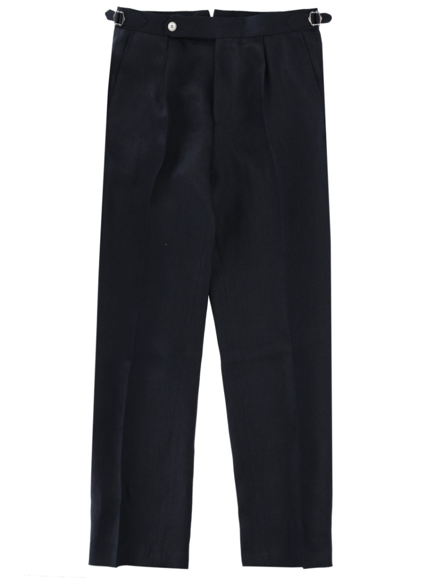 Dark Blue Pleated Trousers