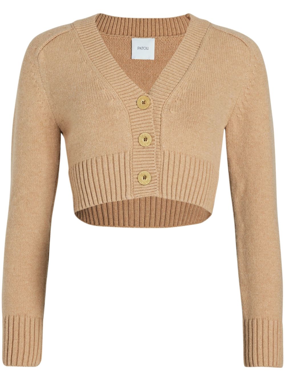 Wool-cashmere cropped cardigan - Neutrals