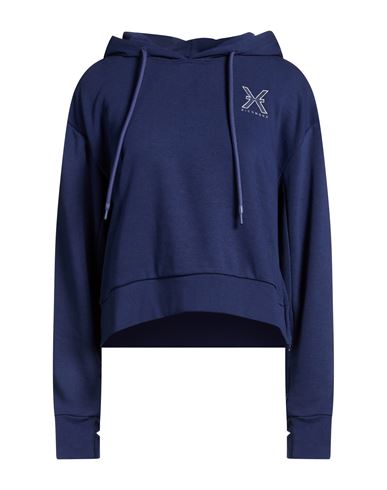 Woman Sweatshirt Navy Size L Cotton, Polyester