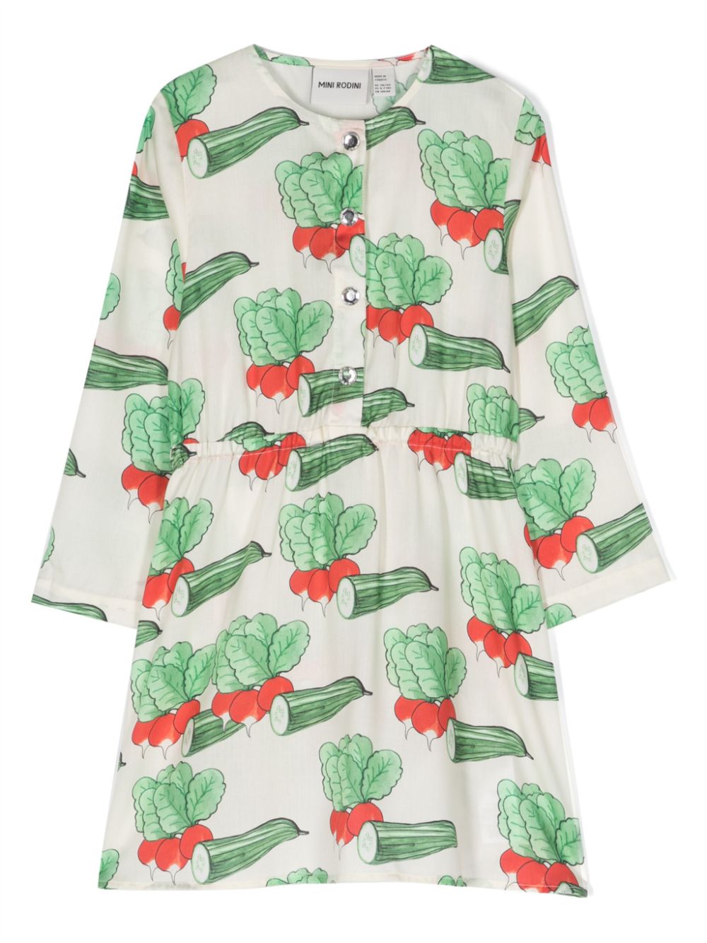 Fruit-print lyocell dress - White
