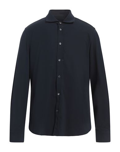 Circolo 1901 Man Shirt Midnight blue Size XXL Cotton, Elastane