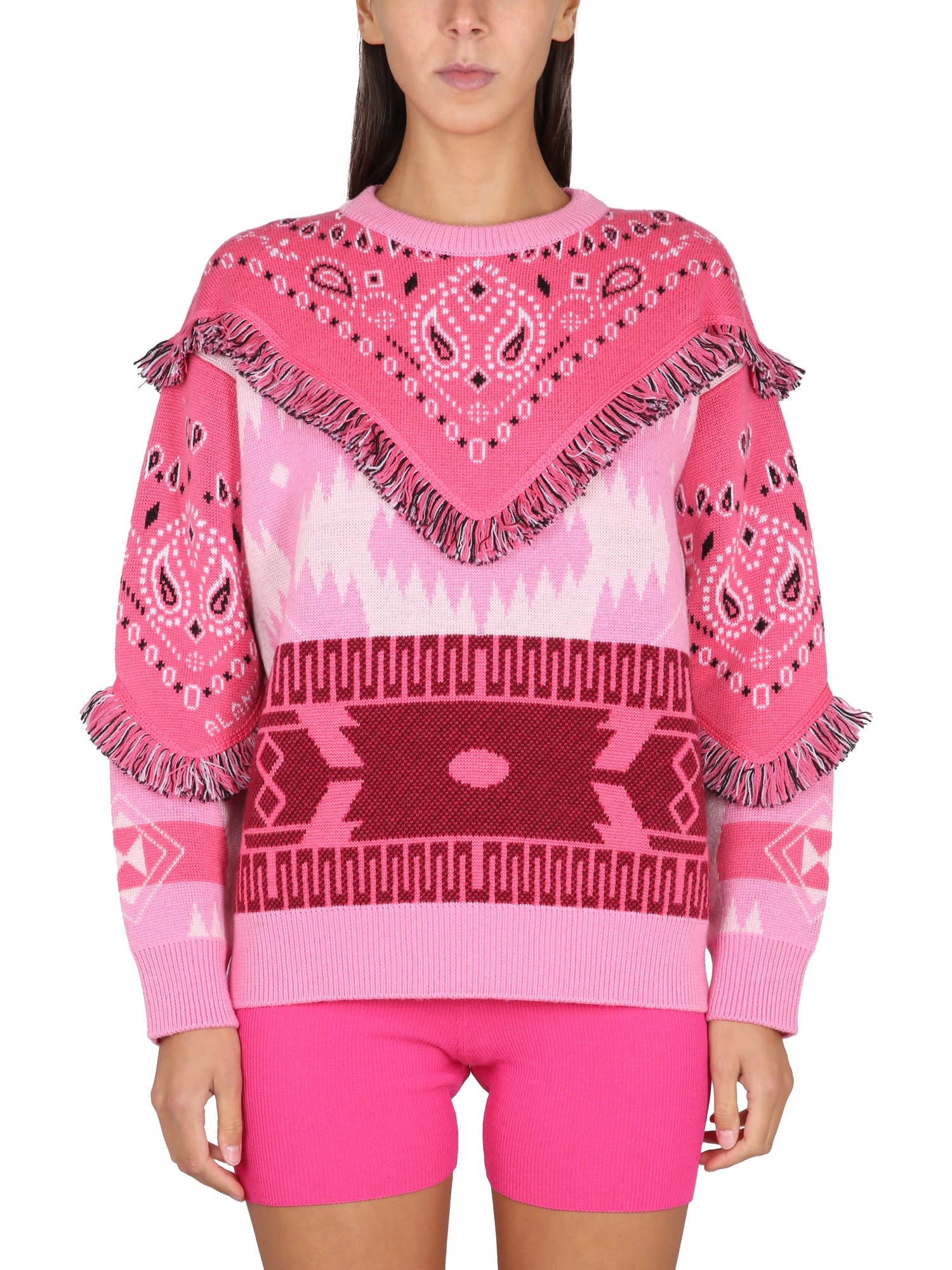 Sweat-shirts Jacquard Sweater With Icon Patches