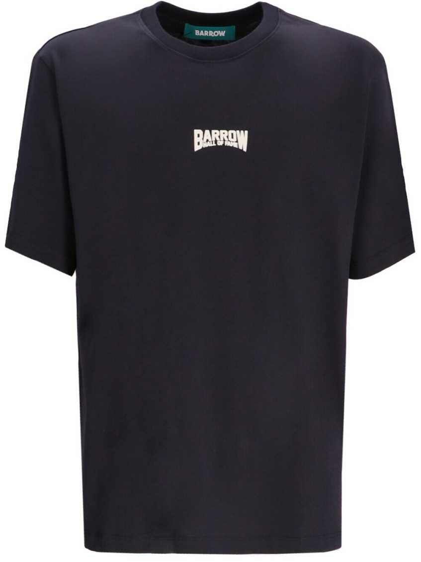 Black Crewneck Logo Print T-Shirt