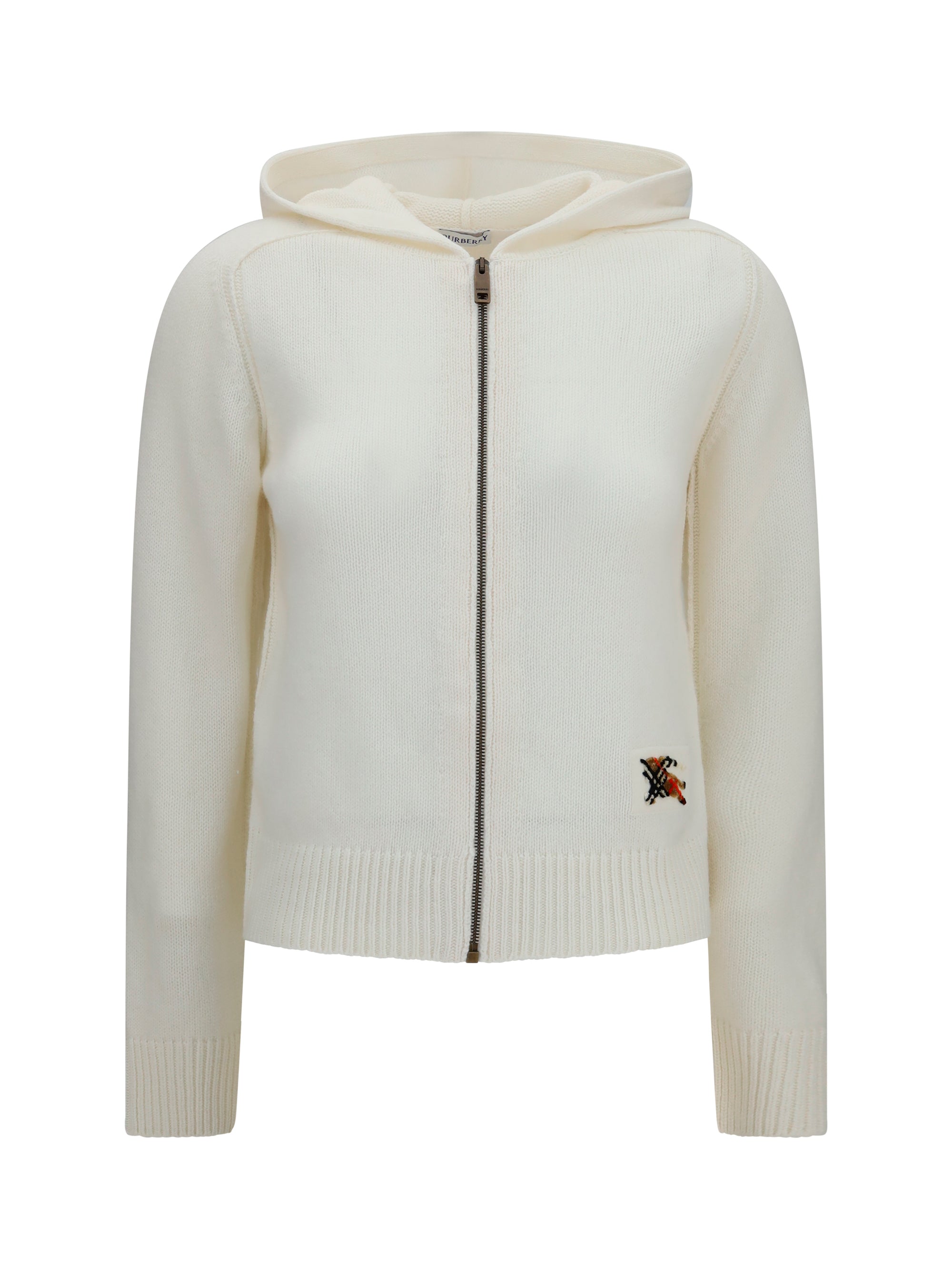 Wool Hooded Cardigan — Beige