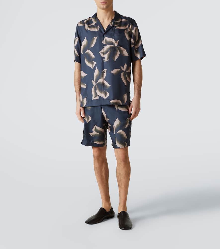 Printed silk shorts