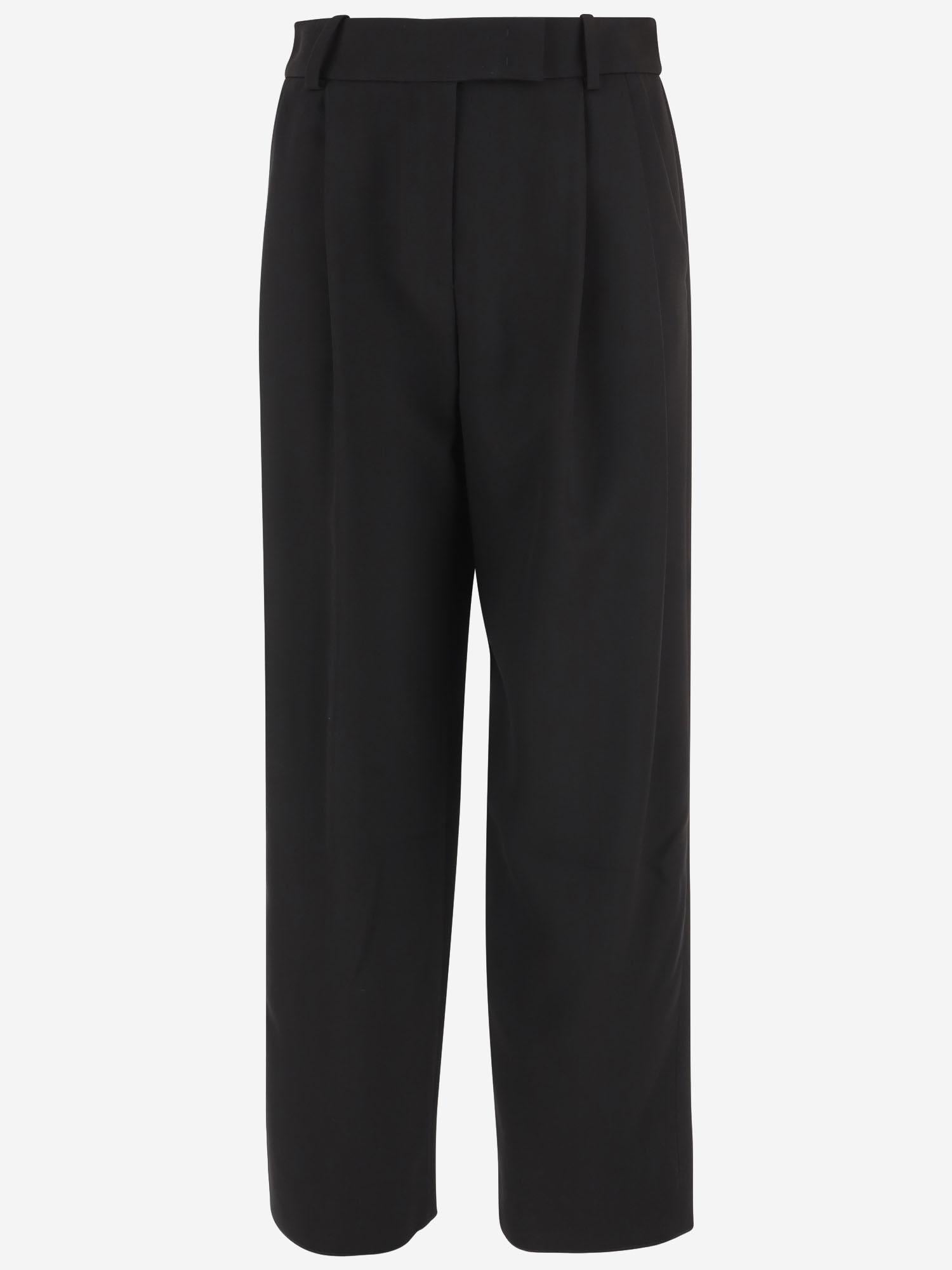 100% Silk Trousers — Black