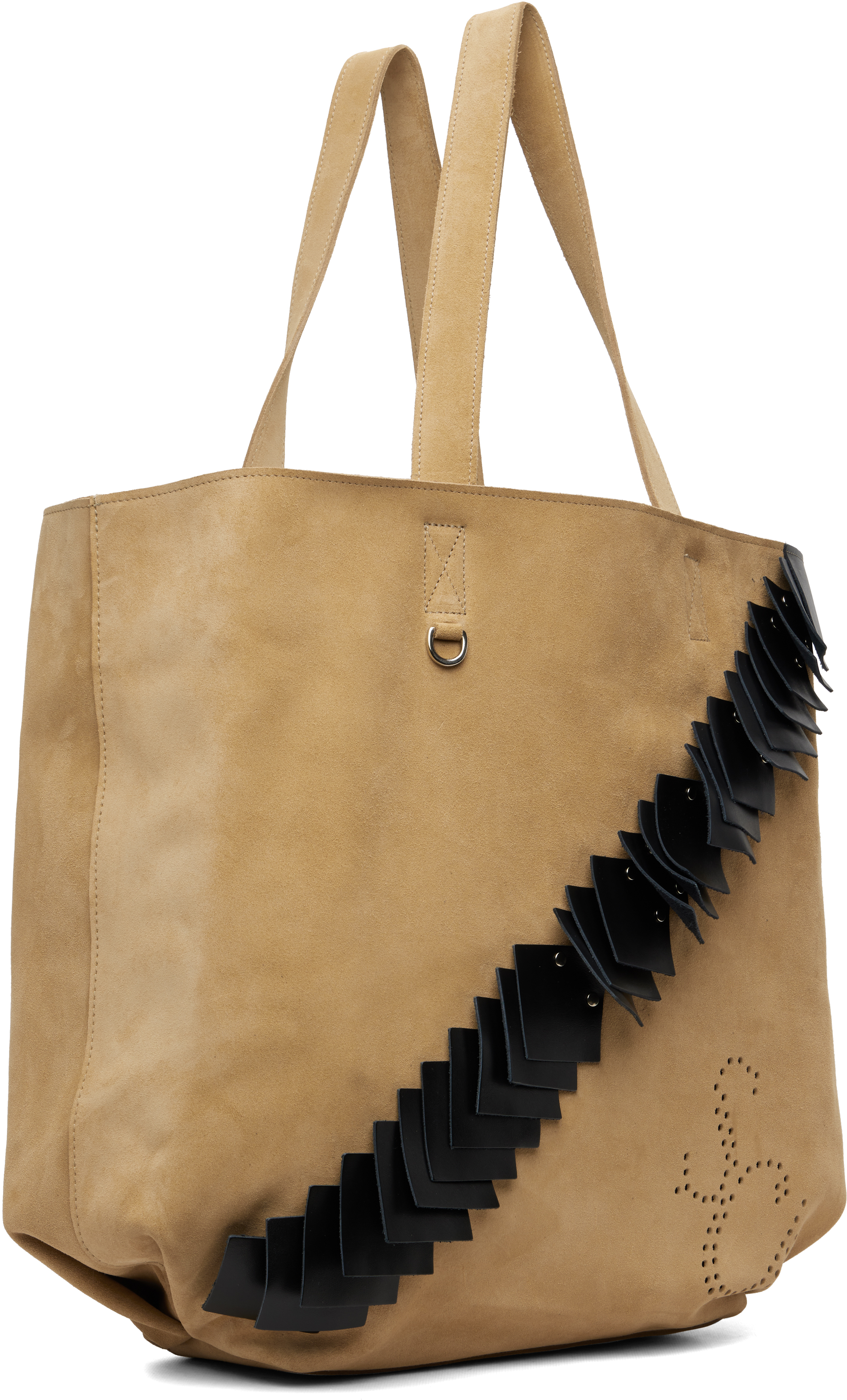 Beige Leather Patch Tote