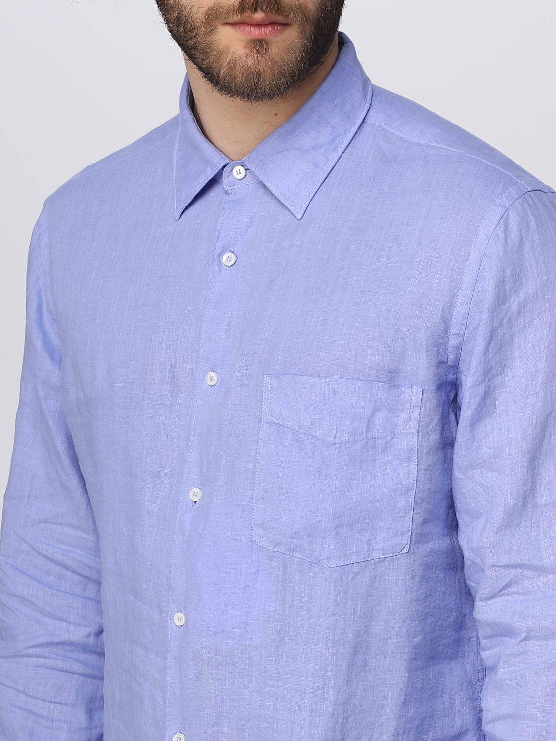Shirt Men color Gnawed Blue