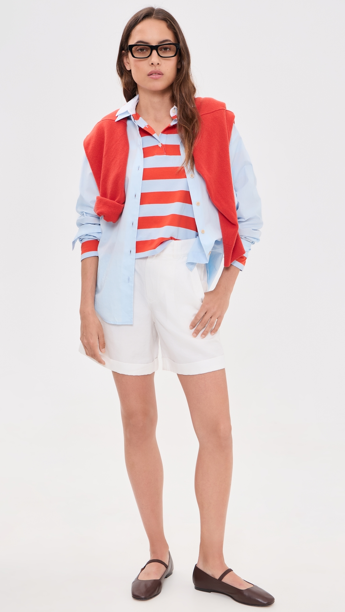 Lucie Linen Cotton Shorts White