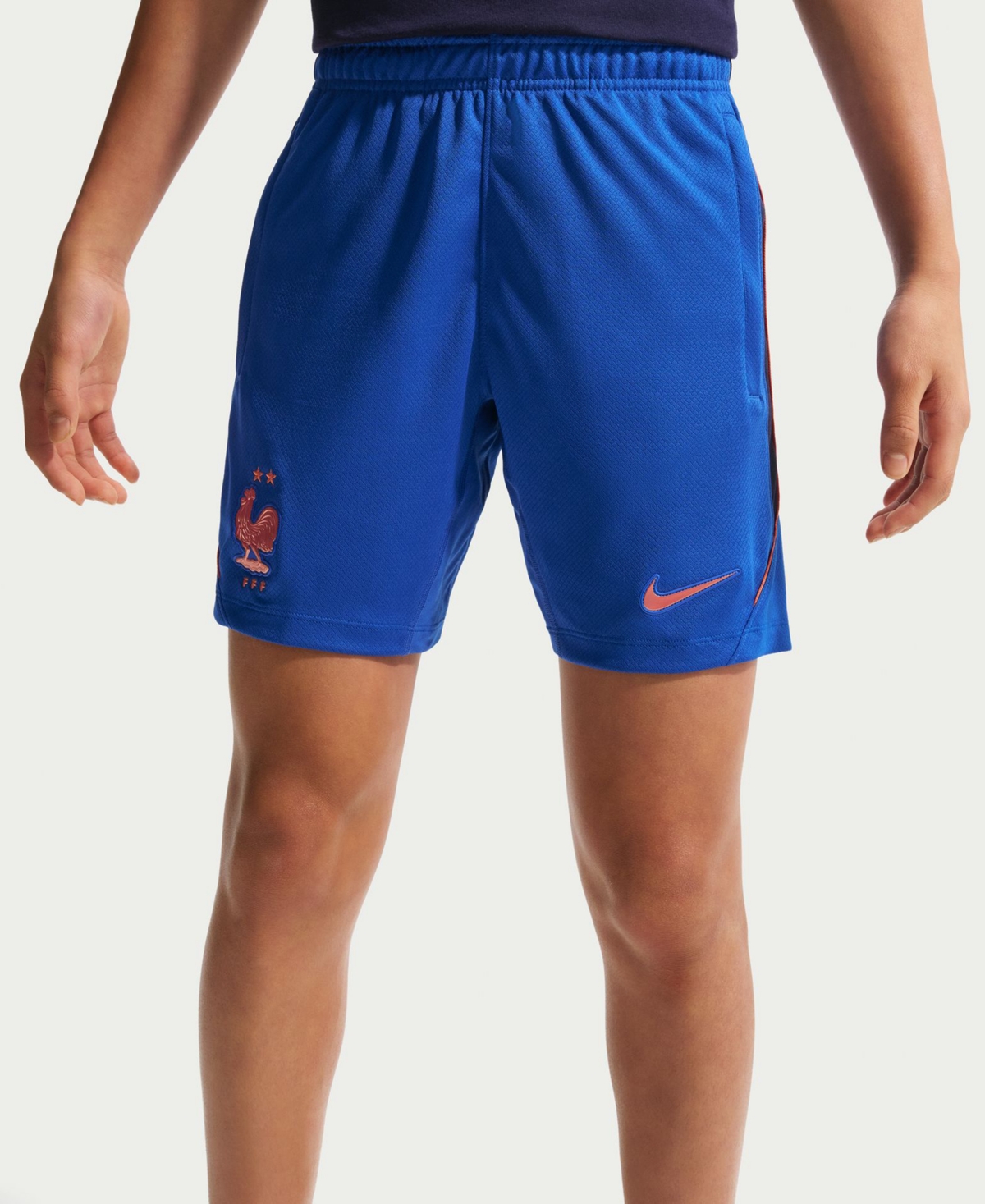 Fff Strike Big Kids' Dri-fit Soccer Knit Shorts - Game Royal/Monarch/Metallic Copper